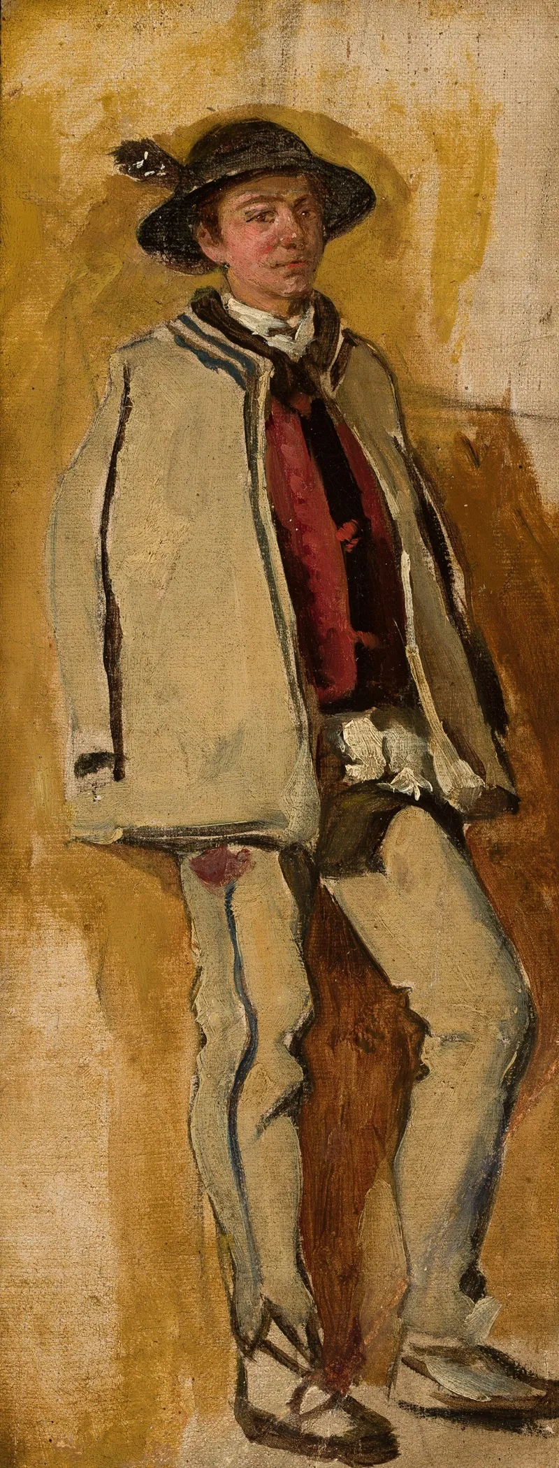 Portrait Of A Young Highlander by Tadeusz Ajdukiewicz - Canvas Print