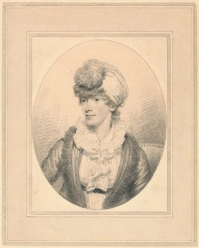 Portrait Of A Young Lady In A Turban by Henry Edridge - Canvas Print