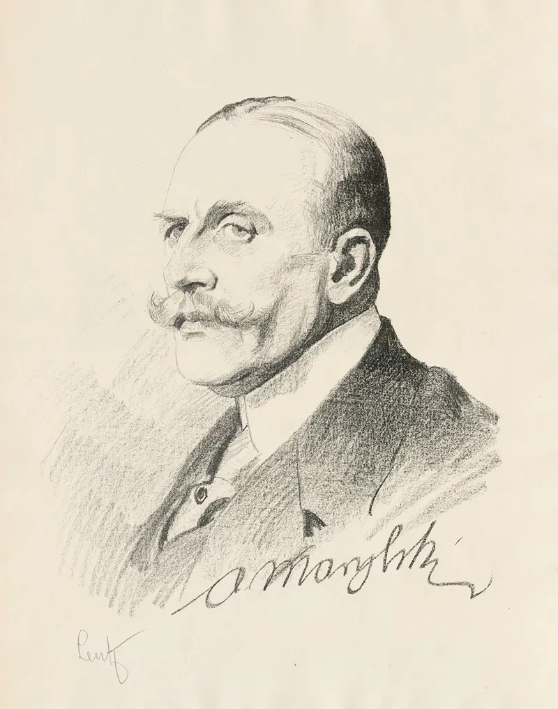 Portrait Of Antoni Marylski by Stanisław Lentz - Canvas Print
