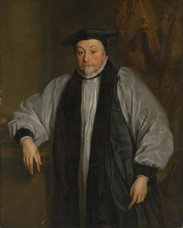 Portrait Of Archbishop William Laud 1573 1645 by Follower of Anthony van Dyck - Canvas Print