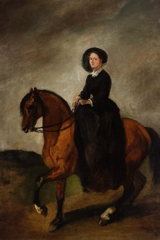 Portrait Of Celina Artists Daughter On Horseback