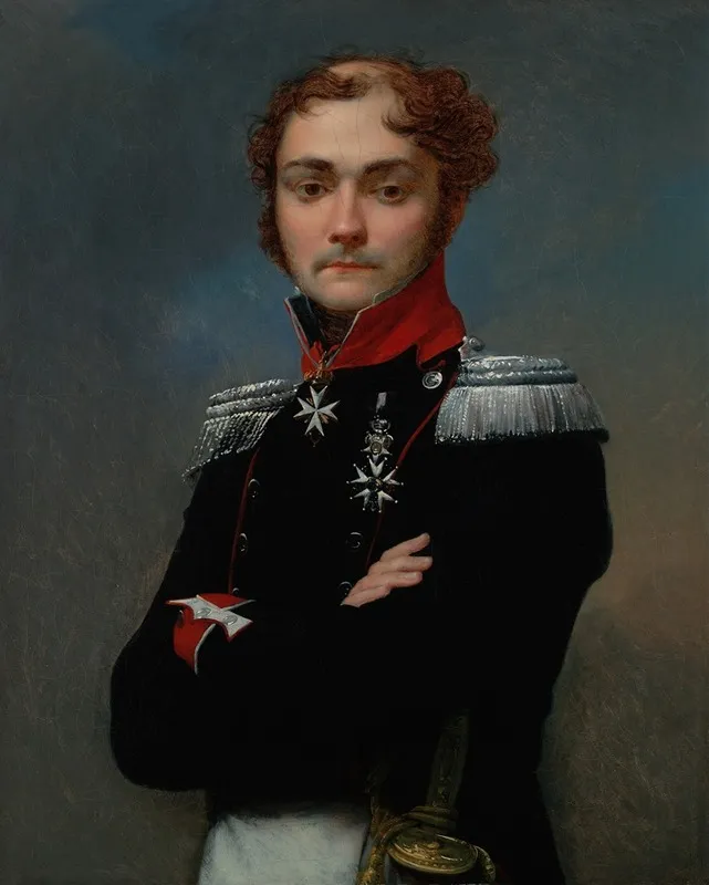 Portrait Of Charles Louis Regnault An Officer From The Napoleonic Wars