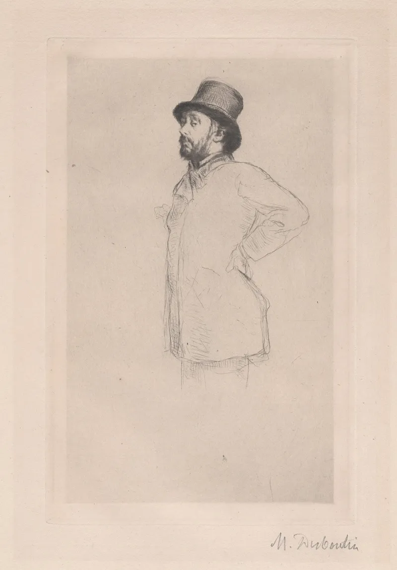 Portrait Of Edgar Degas Wearing A Hat by Marcellin-Gilbert Desboutin - Canvas Print