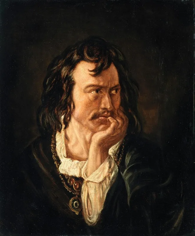Portrait Of Edmund Kean 1787 1833 Actor As Hamlet by Daniel Maclise - Canvas Print