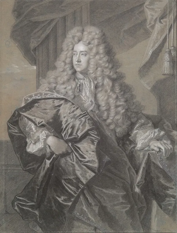 Portrait Of Edward Villiers First Earl Of Jersey by Hyacinthe Rigaud - Canvas Print
