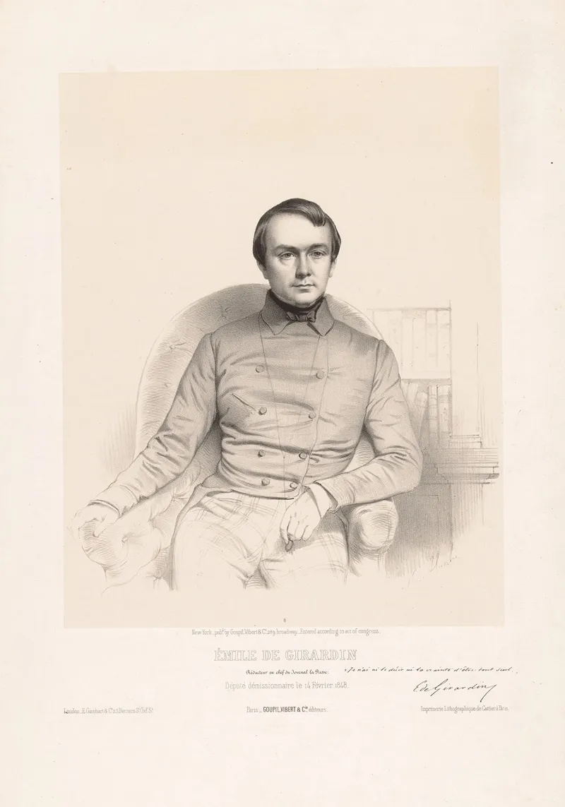 Portrait Of Emile De Girardin by Marie-Alexandre Alophe - Canvas Print