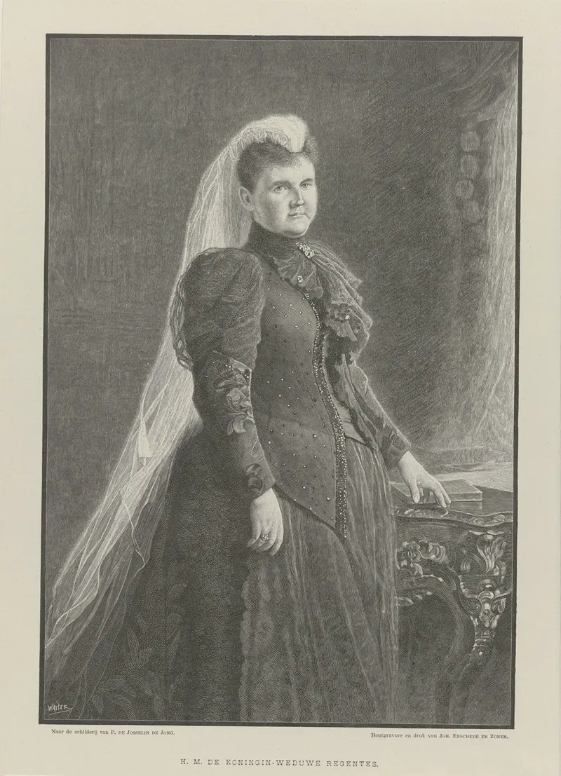 Portrait Of Emma ​​queen Regent Of The Netherlands
