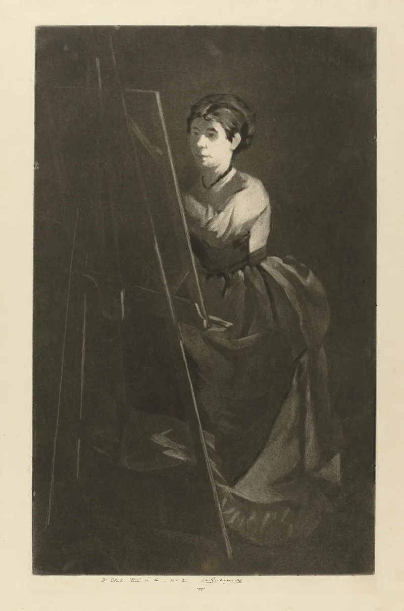 Portrait Of Eva Gonzales In Front Of An Easel