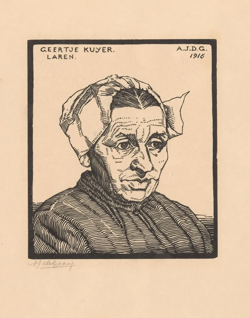 Portrait Of Geertje Kuijer 2 by Julie de Graag - Canvas Print