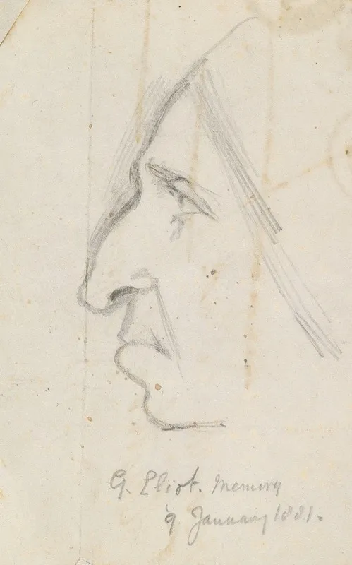Portrait Of George Eliot Seen In Profile To The Left by George Richmond - Canvas Print