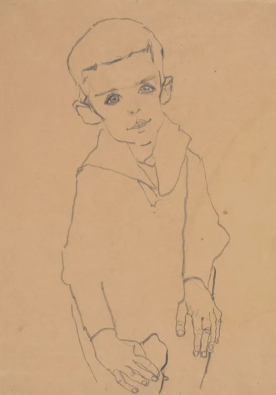 Portrait Of Herbert Rainer by Egon Schiele - Canvas Print