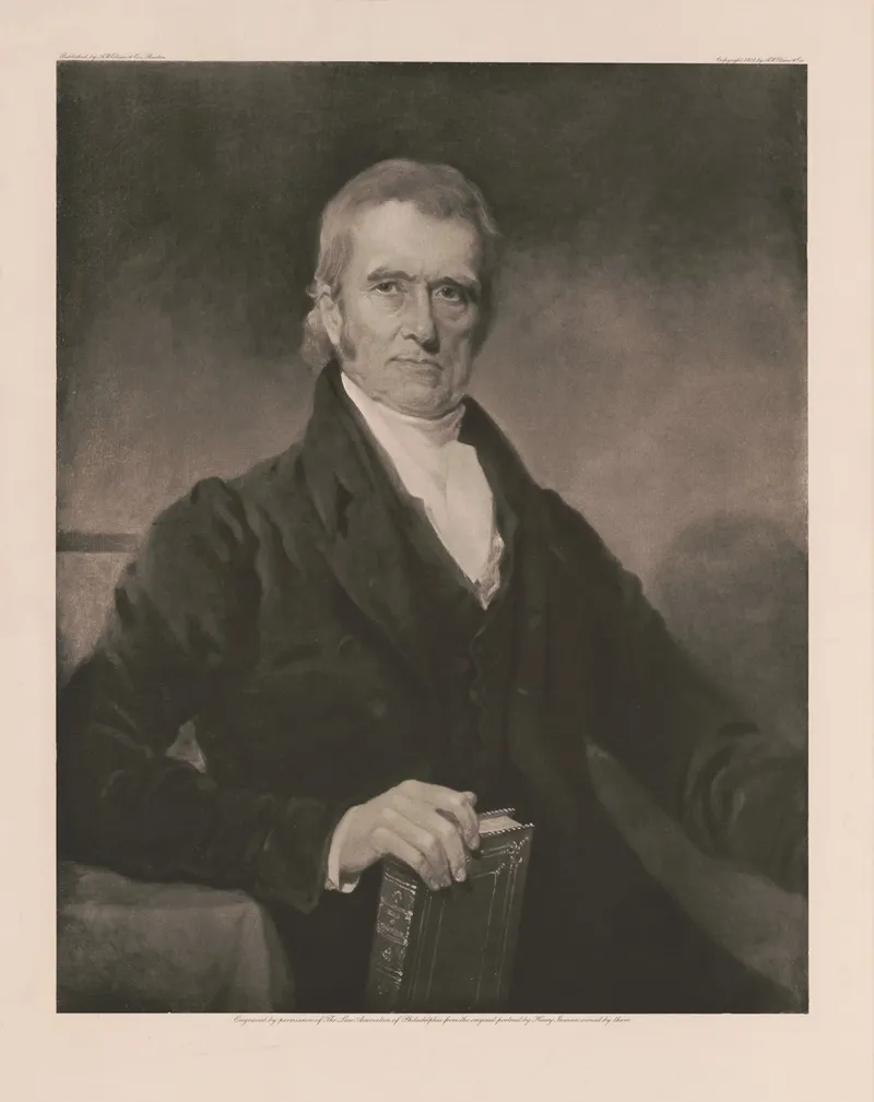 Portrait Of John Marshall Holding A Book After A Painting By Henry Inman 1832 by A.W. Elson &amp; Co. - Canvas Print