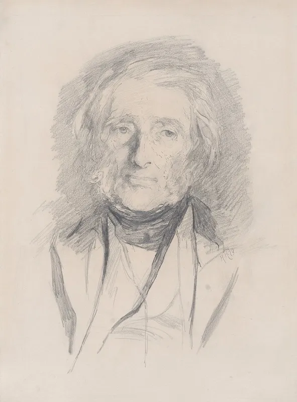 Portrait Of John Ruskin by Sir Hubert von Herkomer - Canvas Print