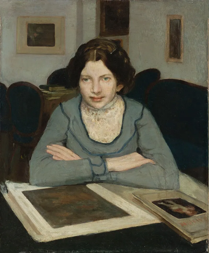 Portrait Of Julia Paszkiewicz by Konrad Krzyżanowski - Canvas Print