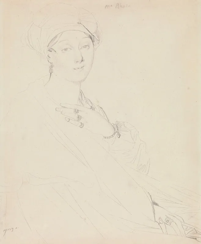 Portrait Of Madame Rhode by Jean Auguste Dominique Ingres - Canvas Print