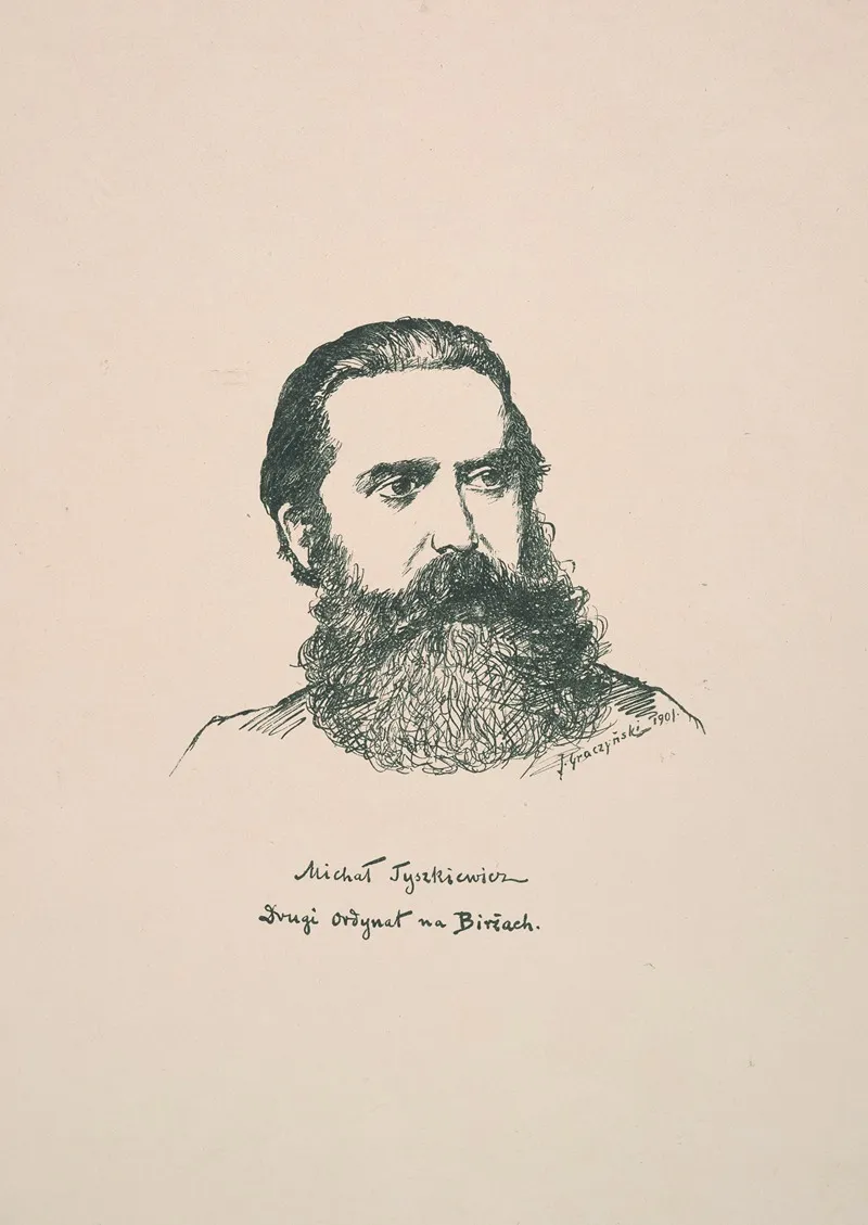 Portrait Of Michal Tyszkiewicz Second Holder Of The Birzai Fee Tail by Józef Graczyński - Canvas Print