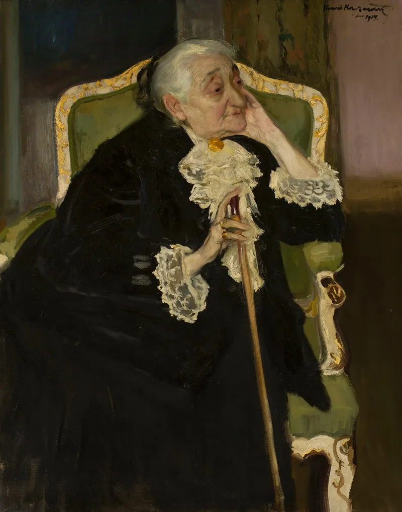 Portrait Of Mrs Makowska by Konrad Krzyżanowski - Canvas Print