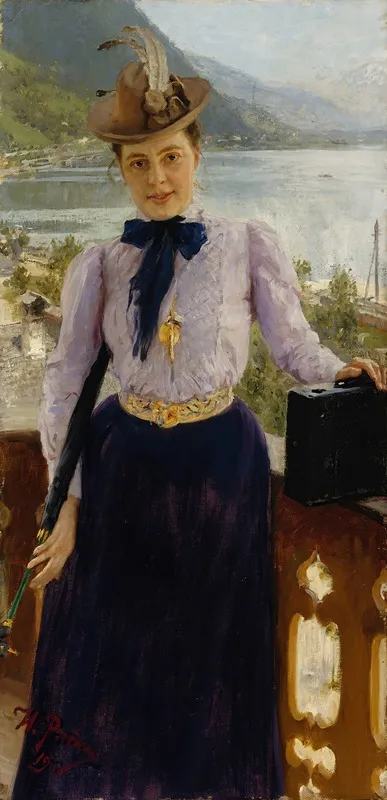 Portrait Of Natalia Nordmann by Ilya Efimovich Repin - Canvas Print
