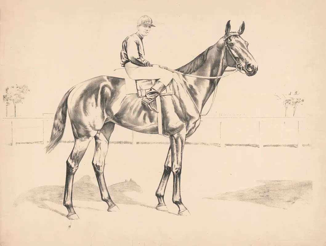 Portrait Of Race Horse And Mounted Jockey