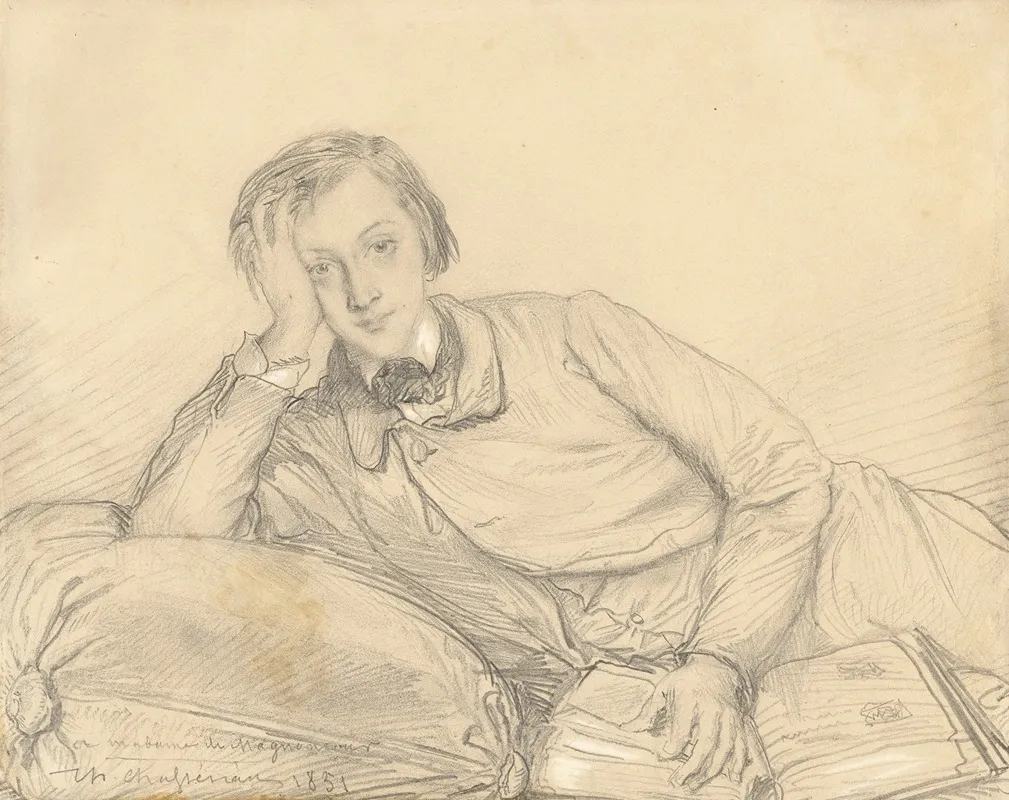 Portrait Of Raymond De Magnoncourt by Théodore Chassériau - Canvas Print
