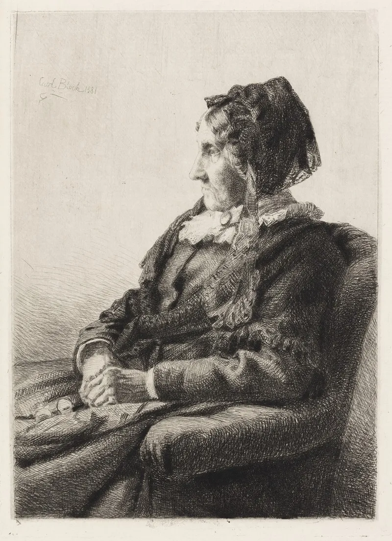 Portrait Of The Artists Mother Mrs Ida Emilie Ulrikke Henriette Bloch Nee Weitzmann