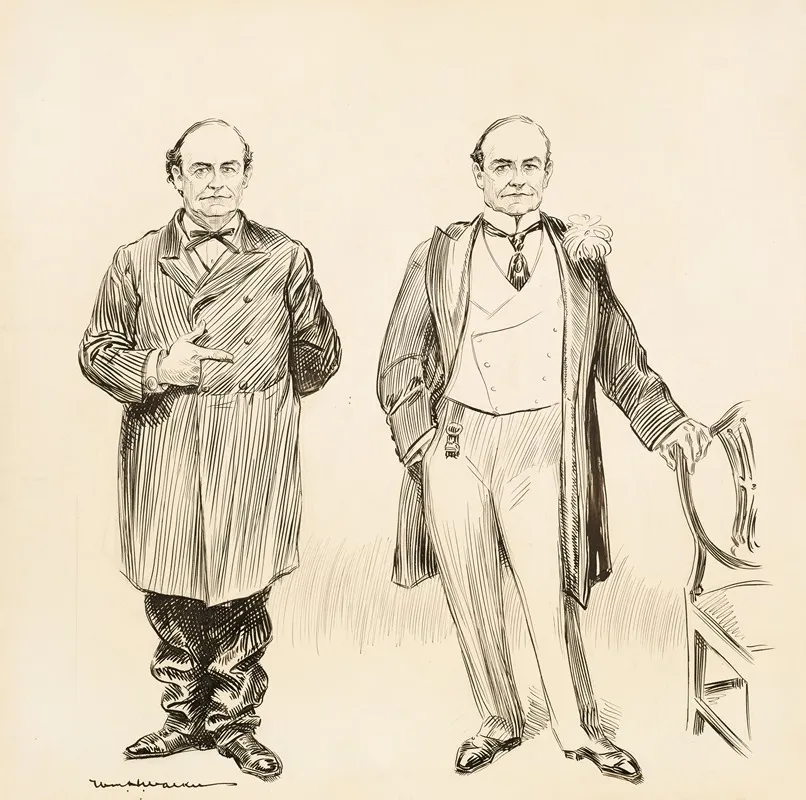 Portrait Of Two Men Or Possibly Two Images Of The Same Man
