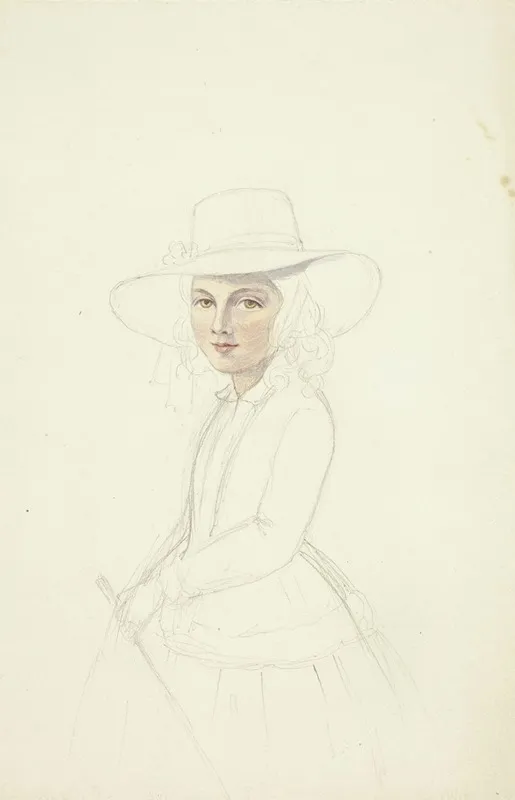 Portrait Of Young Girl With Hat And Crop