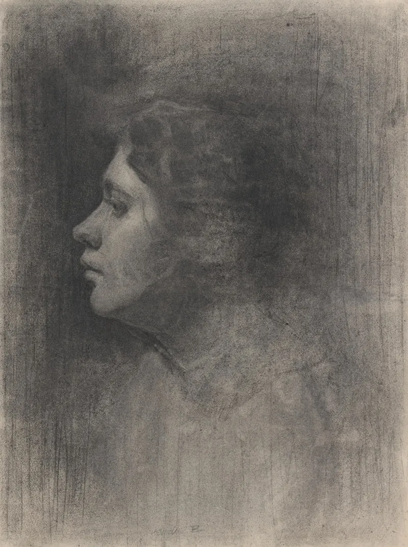 Portrait Study Of Female Head 2 by Eduard Putra - Canvas Print