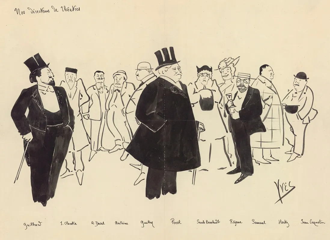 Portraits De Directeurs De Theatres by Yves Marevéry - Canvas Print