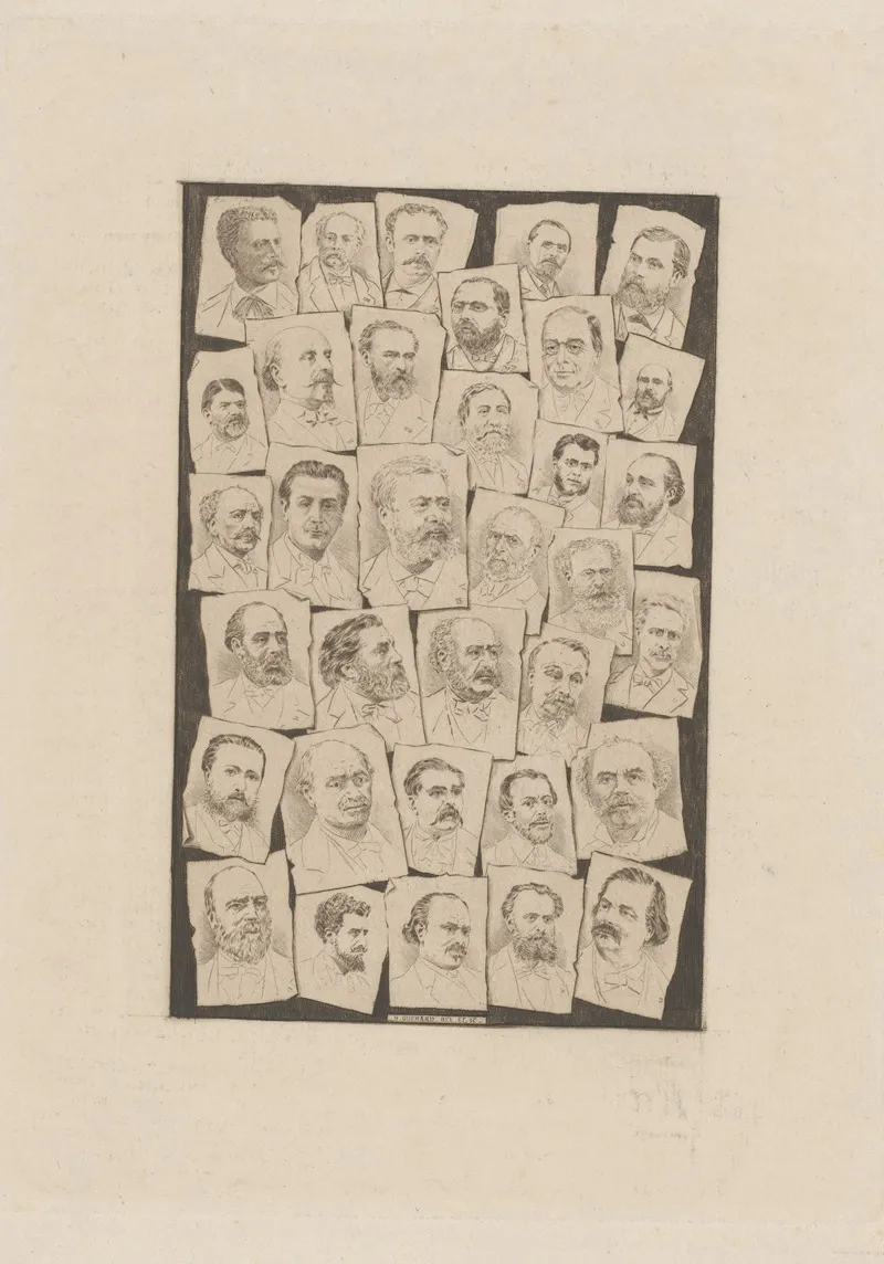 Portraits Of Members Of The Societe Des Gens De Lettres by Henri-Charles Guérard - Canvas Print