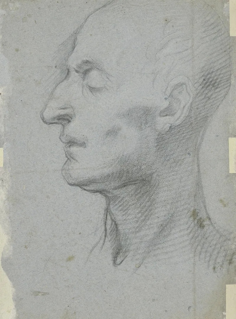 Portrat Eines Mannes Mit Geschlossenen Augen Im Profil Nach Links by Francesco Vanni - Canvas Print