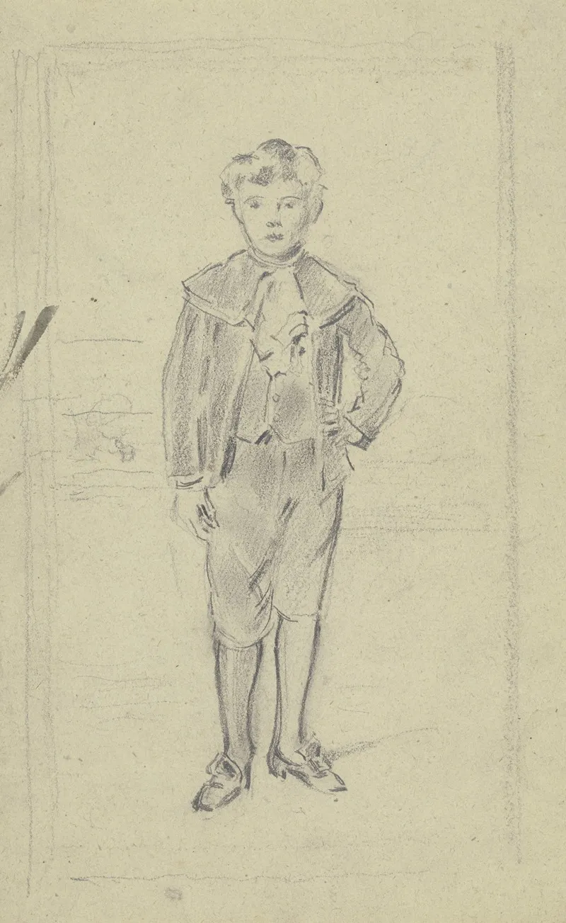 Portrat Victor Scholderer In Ganzer Figur