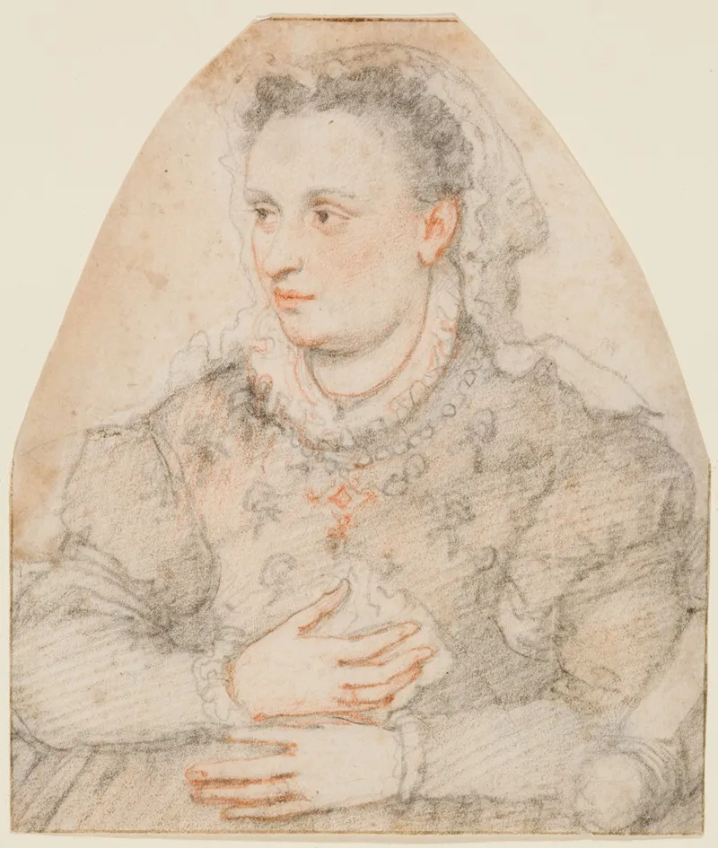 Portrat Von Francesca Zuccari Geb Genga by Federico Zuccari - Canvas Print
