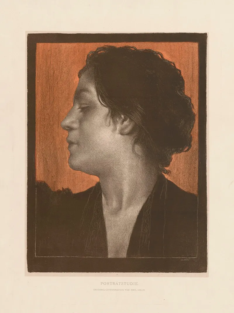 Portratstudie 3 by Emil Orlik - Canvas Print