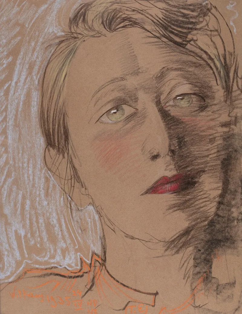 Portret Eugenii Bundykowej 5 by Stanisław Ignacy Witkiewicz - Canvas Print