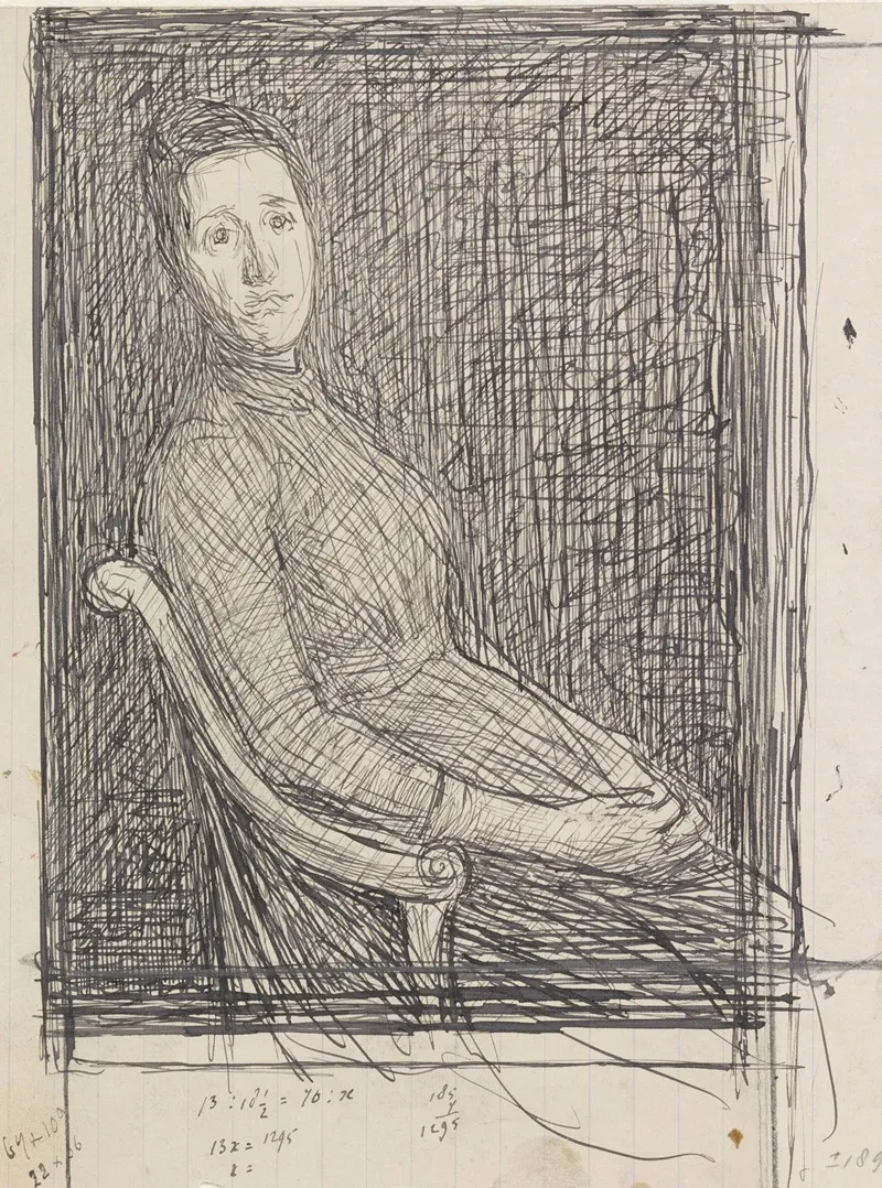 Portret Van Anna Dorothea Veth Dirks Zittend Naar Rechts