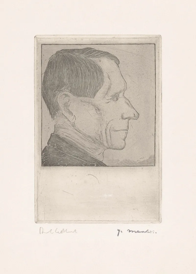 Portret Van Beint Mankes 2 by Jan Mankes - Canvas Print