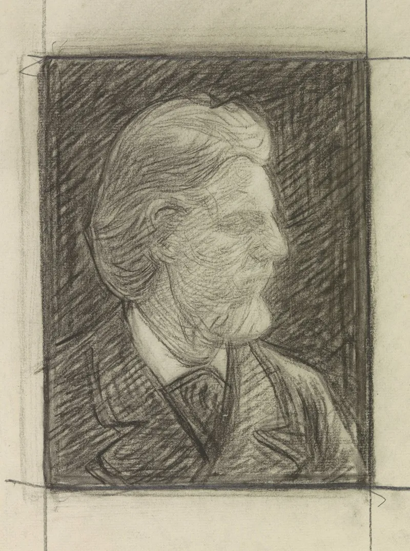 Portret Van De Schrijver Jacques Fabrice Herman Perk En Profil