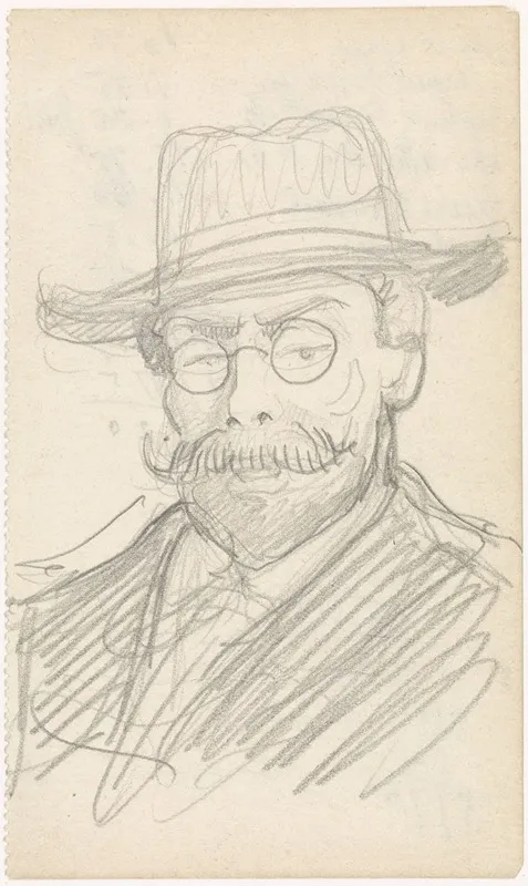 Portret Van Een Heer Met Hoed En Bril