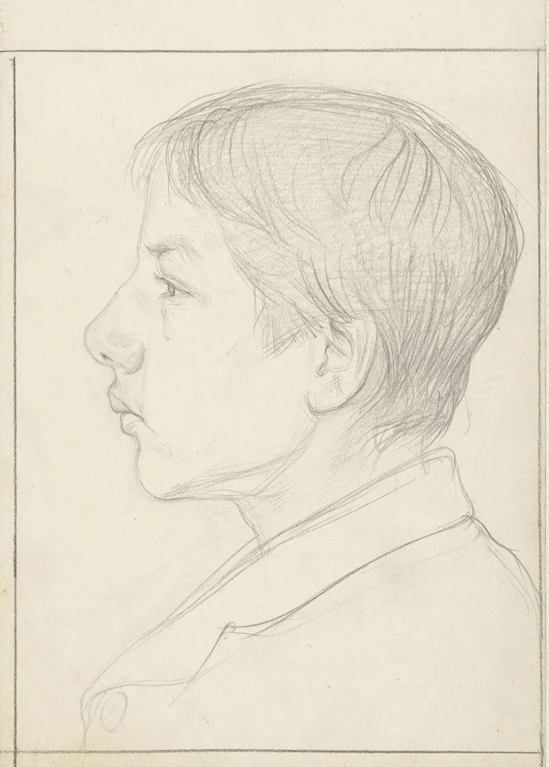 Portret Van Een Jongen Naar Links