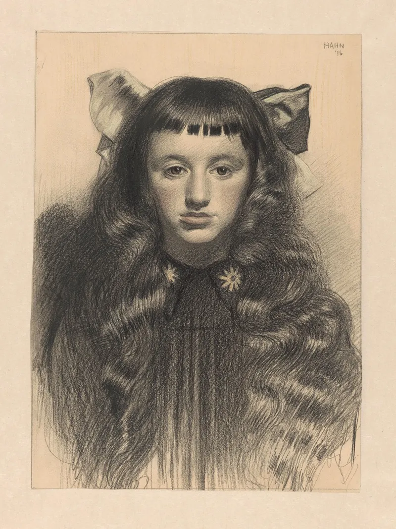 Portret Van Een Meisje 3 by Albert Hahn - Canvas Print