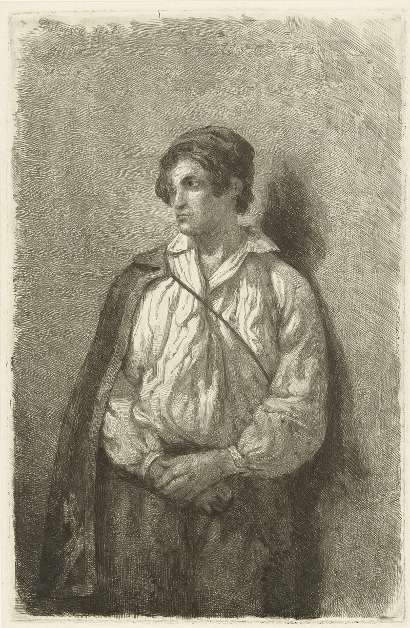 Portret Van Een Onbekende Jonge Man Met Muts En Cape