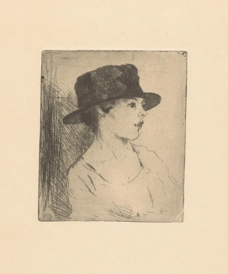 Portret Van Een Onbekende Vrouw 11 by Willem Adrianus Grondhout - Canvas Print