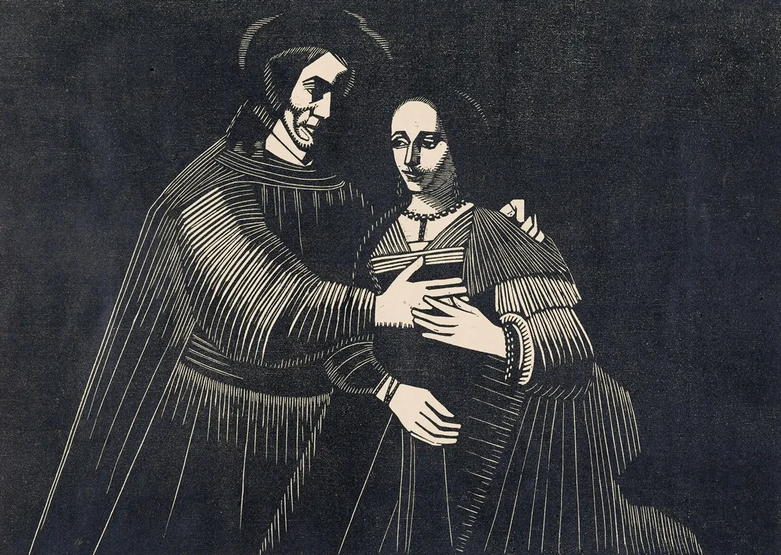 Portret Van Een Paar Als Oud Testamentische Figuren Genaamd Het Joodse Bruidje