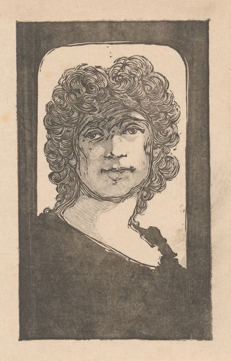 Portret Van Een Vrouw 6 by Bernard Willem Wierink - Canvas Print