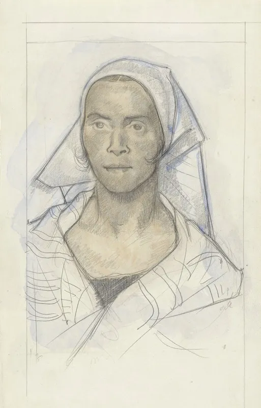 Portret Van Een Vrouw Met Hoofddoek 2