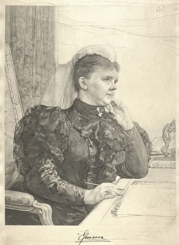 Portret Van Emma Koningin Regentes Der Nederlanden