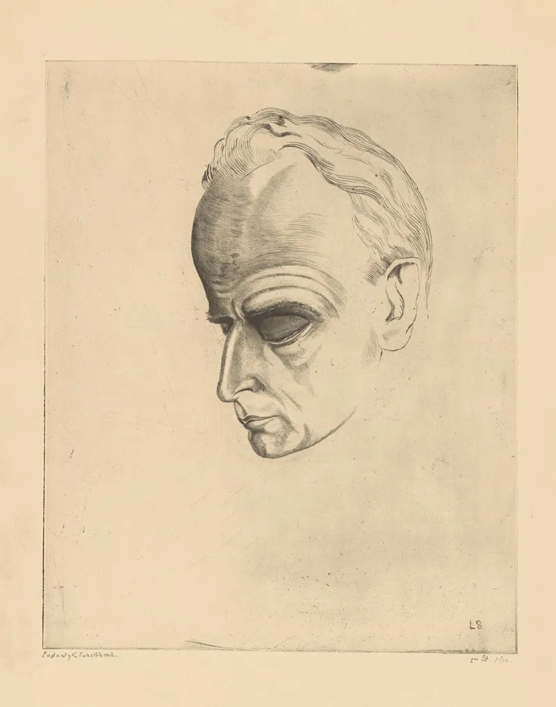 Portret Van Ferdinand Bordewijk by Lodewijk Schelfhout - Canvas Print
