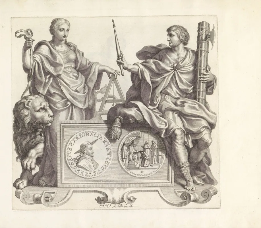 Portret Van Gregorio Barbarigo En De Personificaties Van Ethica En Autoriteit by Robert van Audenaerde - Canvas Print