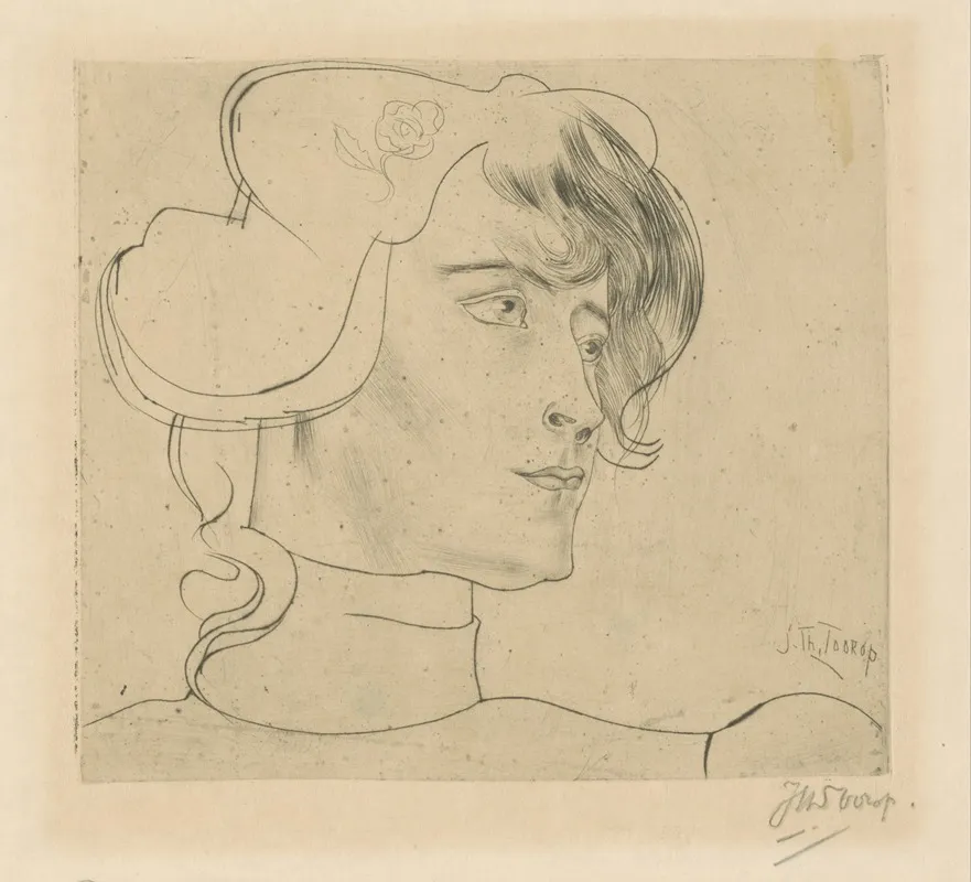 Portret Van Marguerite Helfrich by Jan Toorop - Canvas Print